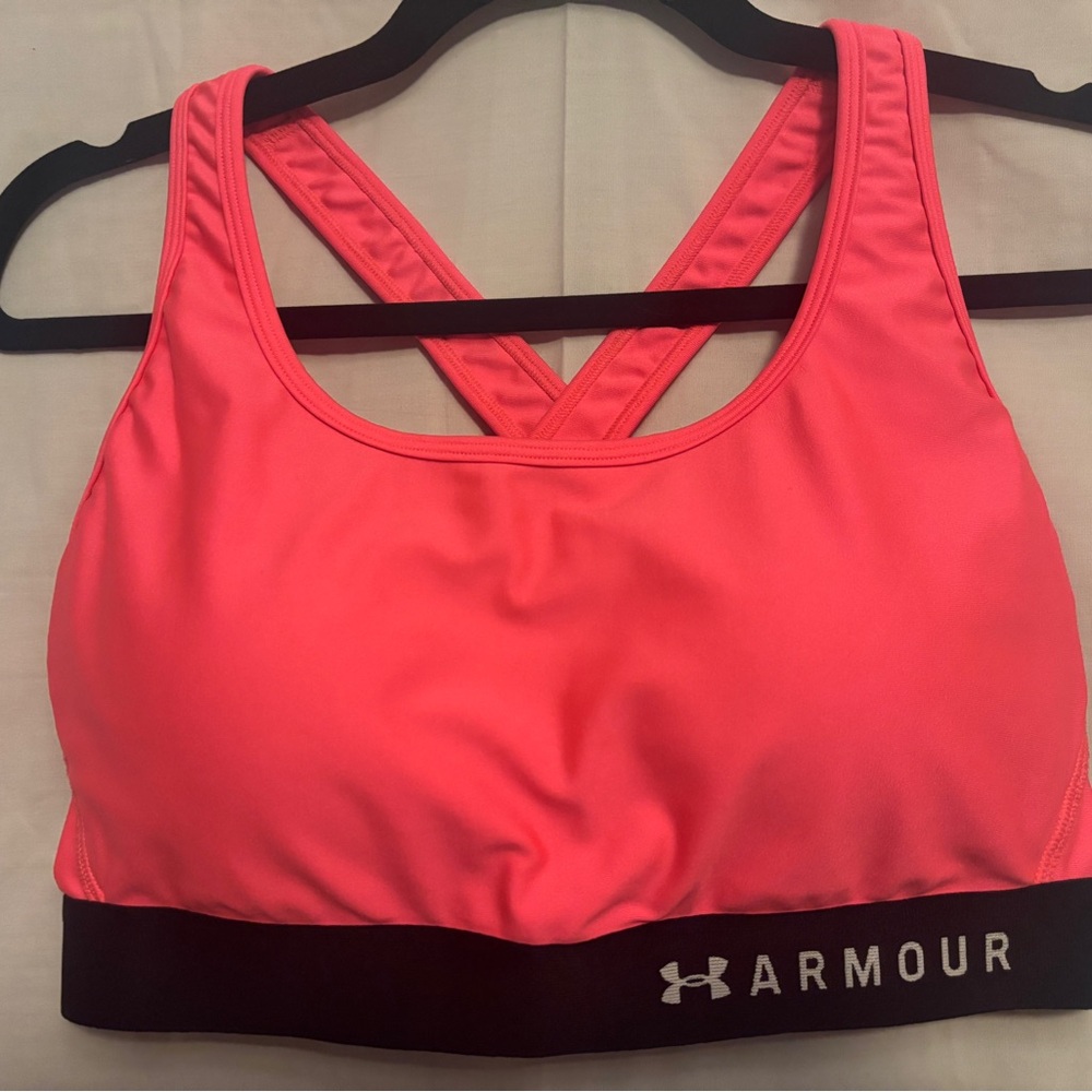 Under Armour Pink Sports Bra Moisture-Wicking Racerback